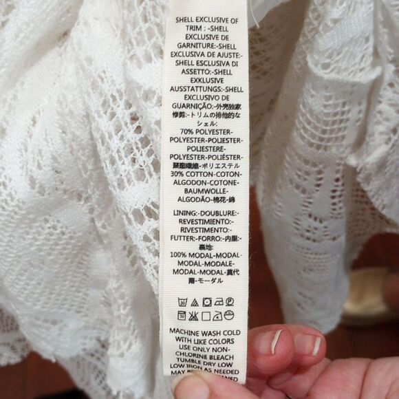 Free People Rock Candy Lace Mock Neck Dress Ivory Size XS NWT $128 Retail - Picture 10 of 15